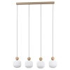 Lampa wisząca nad stół Ballo 11051 podłużna na belce biały beżowy
