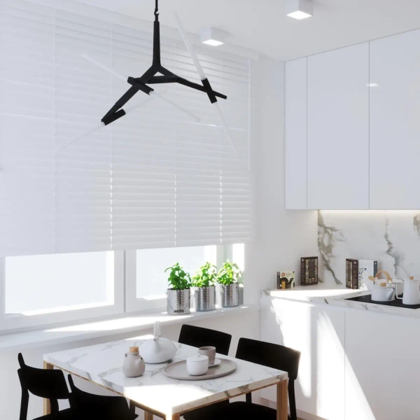 Designerska lampa wisząca Sticks ST-1001-10 BLACK Step salonowa czarna