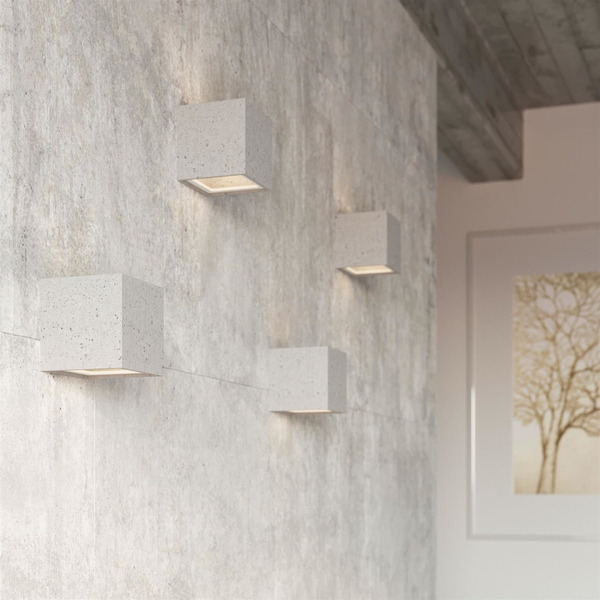 Betonowy kinkiet salonowy SL.0991 szara kostka lampa ścienna