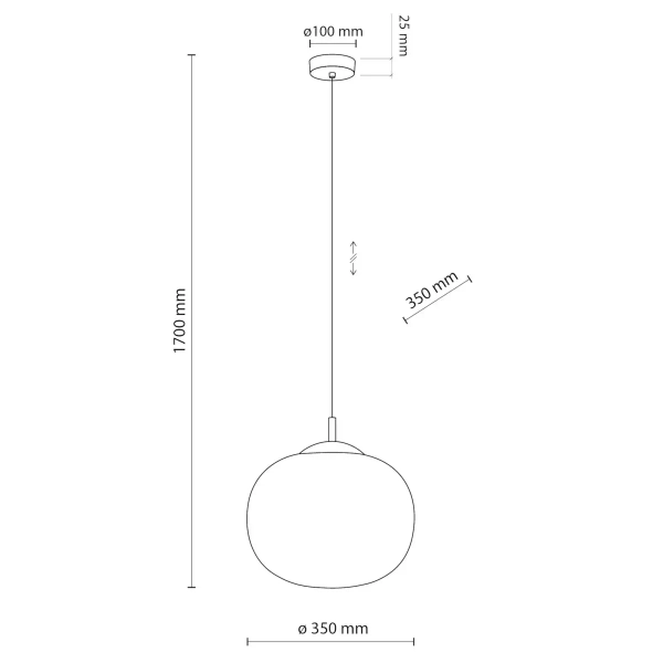 Wisząca lampa sypialniana VIBE 4804 szklana kula czarny biały