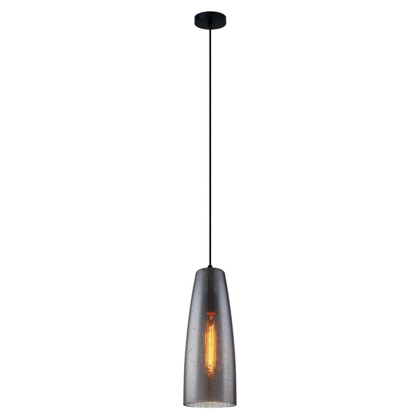 LAMPA wisząca TABBY MDM3147/1 SG+DROP Italux szklana OPRAWA zwis tuba z efektem deszczu przydymiona