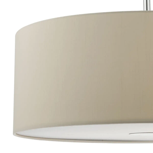 Okrągła wisząca lampa Ronda RON1729 tuba tkaninowa beżowa