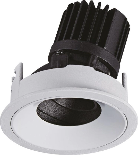 Zestaw minimalistyczny wpust i pierścień Galexo H0106 + RH0106/H0107 WHITE Maxlight LED 7W 3000K biały