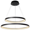 Czarna lampa wisząca Vidal rings LED 92W 2700K zwis do jadalni