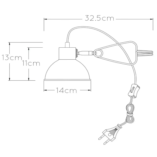 Regulowana lampka z klipsem MOYS 45987/01/33 Lucide zielony