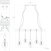 Industrialna wisząca lampa Cerveza ABR-LWL-5XE27 nad wyspę drewniana czarna