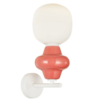 Ceramiczna ścienna lampa Latera WL-94331-1S-RED opal kula czerwony