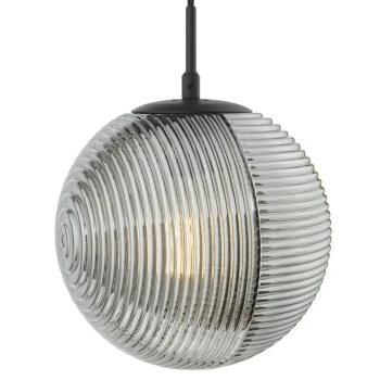 Kulista wisząca lampa Evander EVA0122 kula czarna przydymiona
