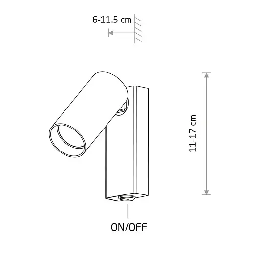 Minimalistyczny kinkiet ścienny FOURTY 11764 do sypialni tuba biała
