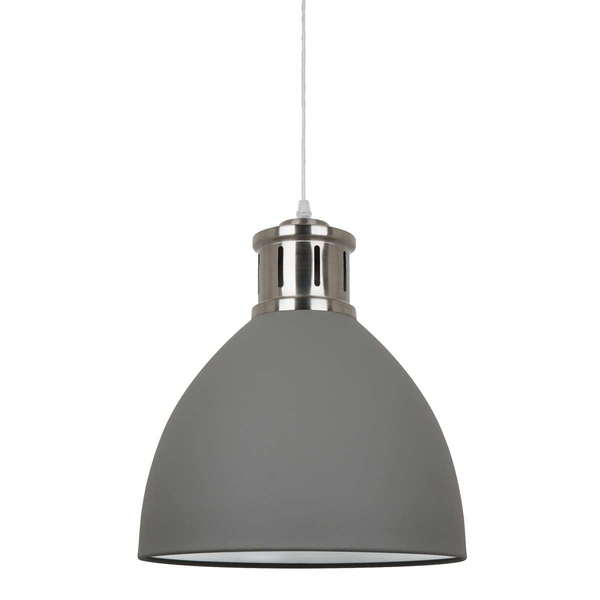 Industrialna LAMPA wisząca LOLA MD-HN8100-GR+S.NICK Italux metalowa OPRAWA zwis kopuła loft szara