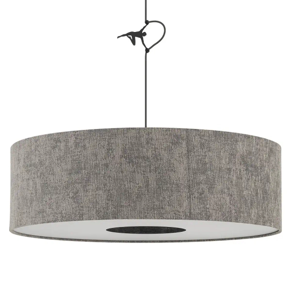 Regulowana wisząca lampa LAGO 11675 tuba tkanina szara
