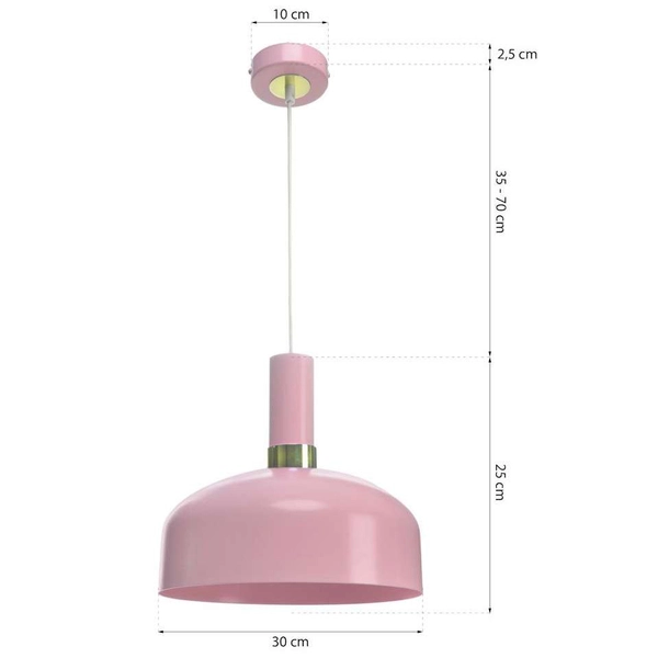 Wisząca LAMPA loft MALMO MLP6199 Milagro metalowa OPRAWA zwis różowy