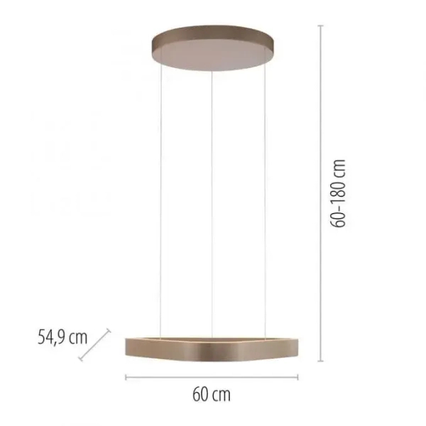 Opuszczana lampa wisząca na pilot Q-STRETTO brązowa 2690-97 2xLED 61W 2200-5000K CCT