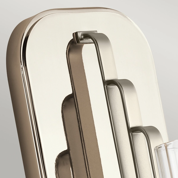 Naścienny kinkiet QN-KIMROSE1-PN szkło żebrowane nikiel