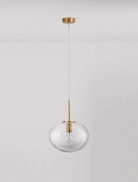 Kulista lampa wisząca Haina nad stół złota przezroczysta