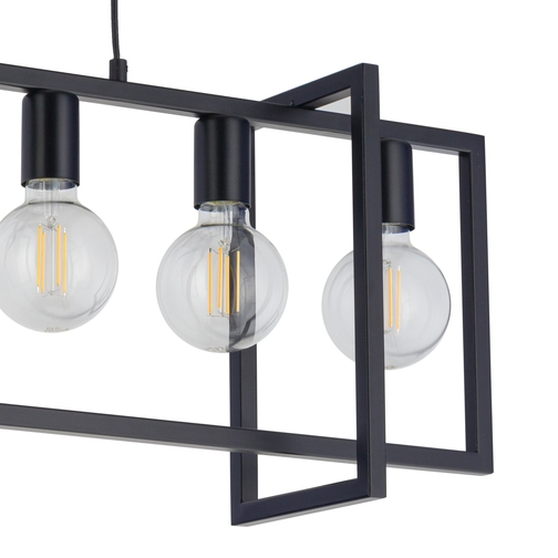 LAMPA wisząca EDEN 32237 Sigma prostokątna OPRAWA metalowy zwis do salonu czarny