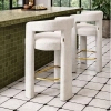 Krzesło LOGAN MM001501100352 białe tapicerowane tkaniną do jadalni 55cm