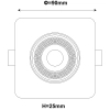 Podtynkowe oczko regulowane PLUS LP-1506/1RS WH Square LED 3-7W CCT białe