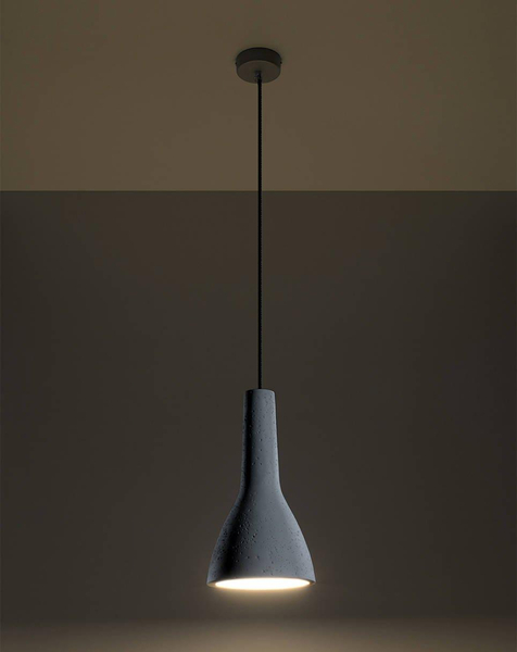 Betonowa LAMPA wisząca SL.0280 zwis OPRAWA kropla łezka szara
