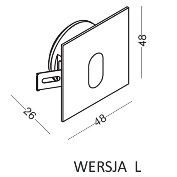 Schodowa lampa Lesel 001 XL 100102202 Elkim LED 1W 4000K podtynkowa biała
