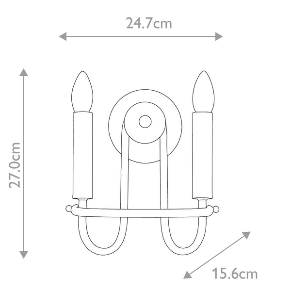 Lampa ścienna Capitol Hill KL-CAPITOL-HILL2-PNBR świecznikowa mosiądz