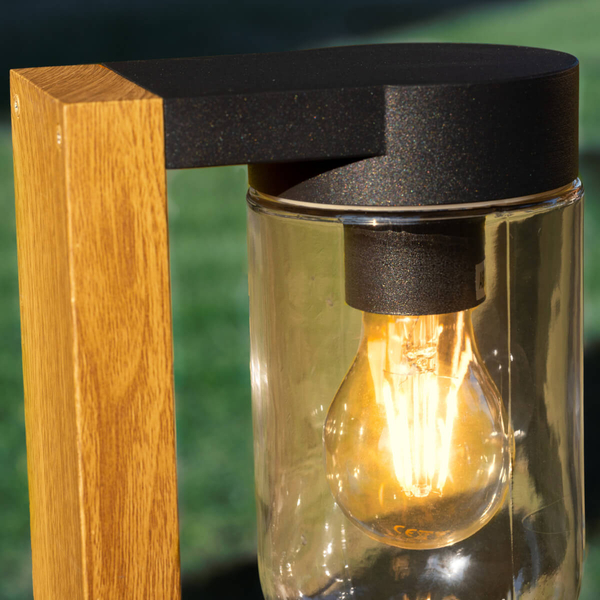Zewnętrzna lampa stojąca Cabar 96373/76 IP44 słupek drewniany
