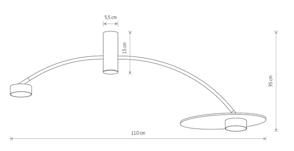 Lampa sufitowa Heft 10356 na wysięgniku czarna drewniana