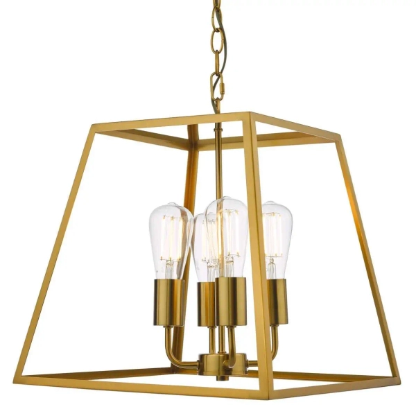 Łańcuchowa lampa wisząca Academy ACA8635 szklana metalowa mosiądz