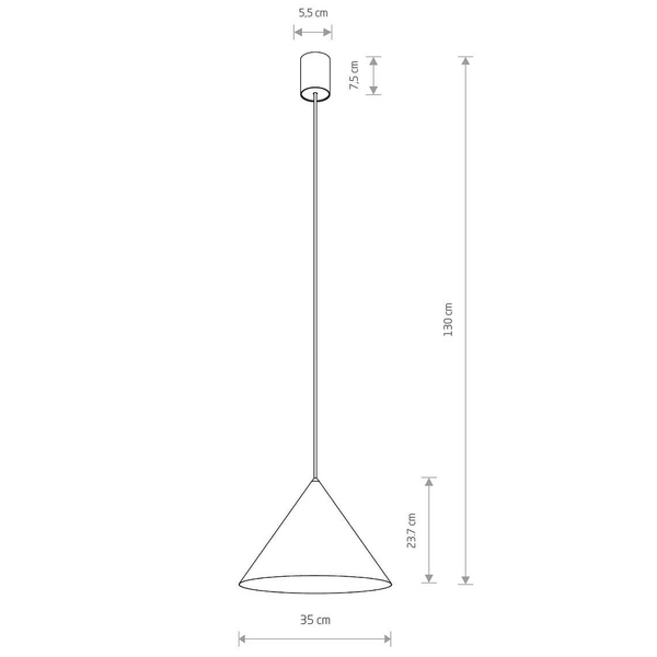 Zwisowa lampa z kloszem Zenith 10878 Nowodvorski nad stół jedwabisty szary