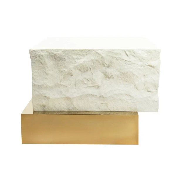 Stolik kawowy GILDA MM001501100381 beżowy złoty metalowy 61cm