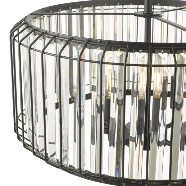 Szklana lampa wisząca Naeva NAE0422 Dar Lighting przezroczysta czarna
