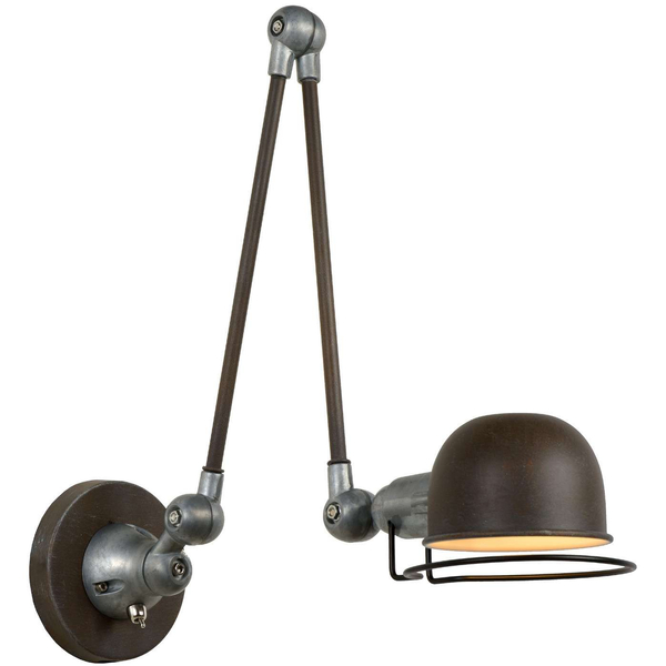 Regulowana LAMPA ścienna HONORE  45252/11/97 Lucide industrialna OPRAWA metalowy kinkiet rdzawy brąz szary