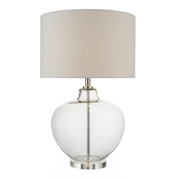 Stołowa lampa z abażurem MOFFAT MOF4308 szklana biały przezroczysty
