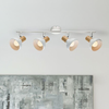 LAMPA sufitowa HOLLY 5947 Rabalux skandynawska OPRAWA metalowe reflektorki regulowane plafon na listwie drewno buk biały