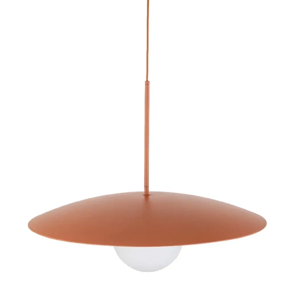 Nowoczesna wisząca lampa Slate 10911 mleczna kula ceglany