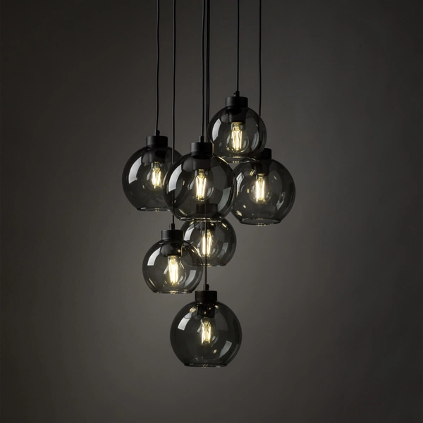 Lampa zwisowa Cubus 10207 bubbles do salonu kaskada grafitowa czarna