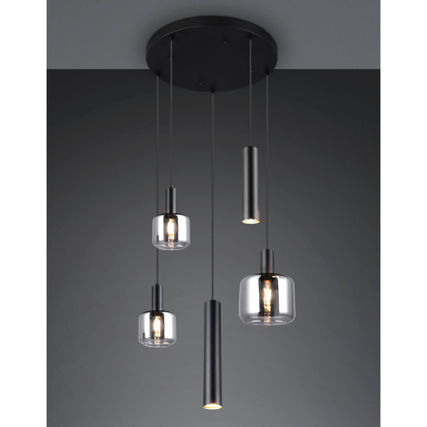 Kaskadowa lampa wisząca MATARO 364130532 Trio do jadalni chrom czarny