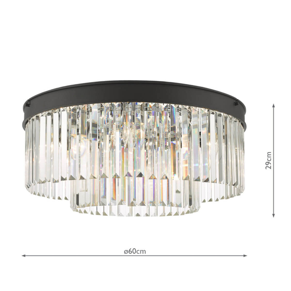 Sufitowa lampa kryształowa Celeus CEL4822 czarny przezroczysty