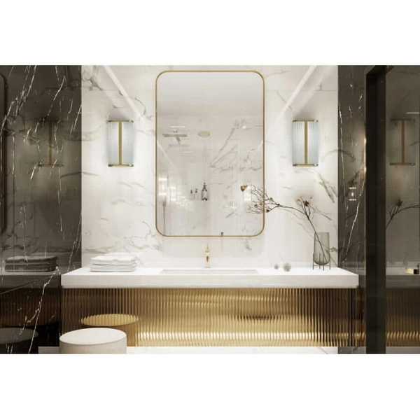 Szklany kinkiet Palmas 10730 LED 15W 4000K IP44 glamour mosiężny biały