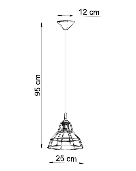 Industrialna LAMPA wisząca SL.0145 druciana OPRAWA metalowa ZWIS drut biały