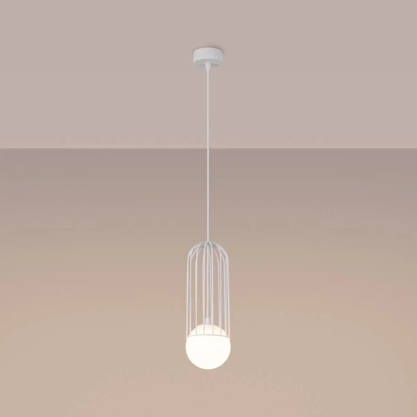 Lampa pojedyncza wisząca Brina SL.1331 Sollux kula zwis biała