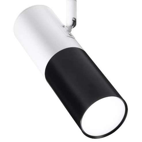 Regulowana lampa sufitowa 31-77912 okrągła metalowa tuba biała czarna