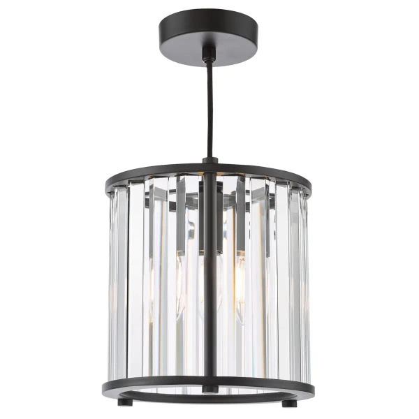 Wisząca lampa do przedpokoju Kiran KIR0122 kryształowa czarny