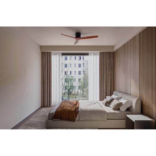 Lampa z wentylatorem sufitowa JOSECITO LE44963 do sypialni drewniana czarna