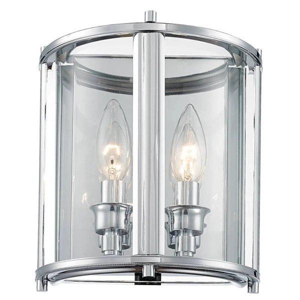 Retro lampa ścienna NEW YORK W02899CH kinkiet do sypialni chrom