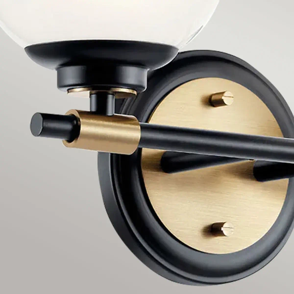 Kinkiet nad lustro Benno KL-BENNO2-BK-CPZ do łazienki IP44 czarny brąz