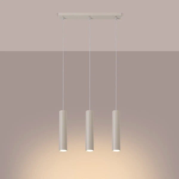 Potrójna lampa wisząca LAGOS SL.1481 tubki metalowe beżowe