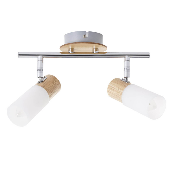 Regulowana lampa natynkowa Babsan 51413/50 tuba drewno biały