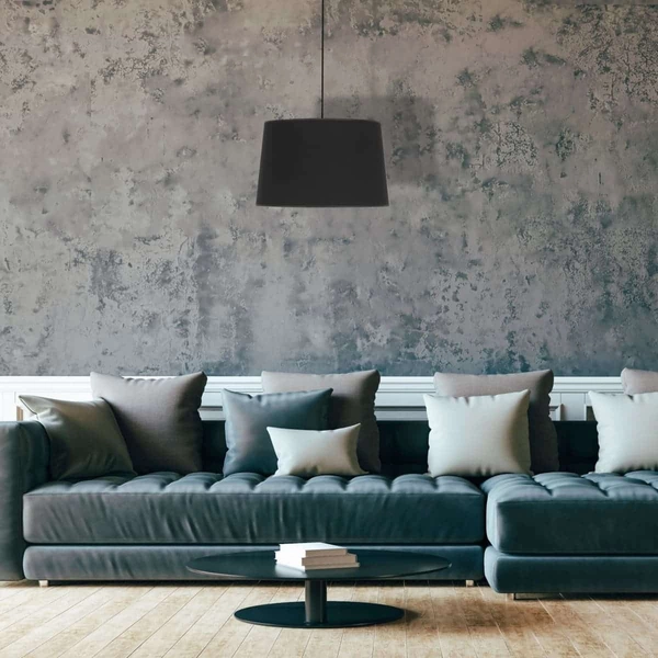 Lampa zwisowa salonowa Maja 1885 TK Lighting pojedyncza z tkaniny czarna