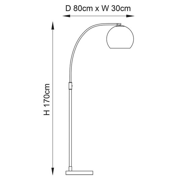Podłogowa lampa łukowa Otto 76613 kulista do salonu mosiądz biały